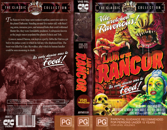 LAIR OF THE RANCOR CUSTOM VHS COVER